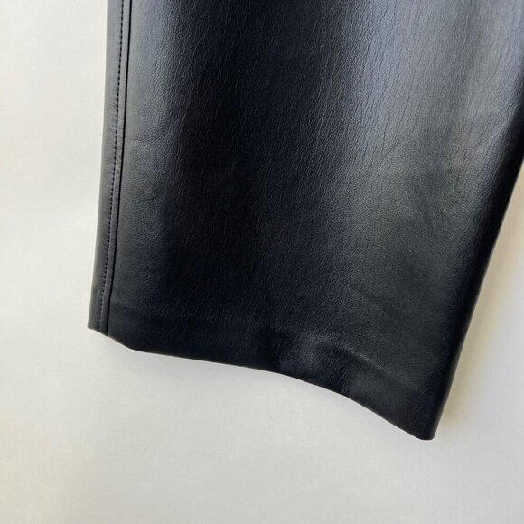 Babaton  faux leather Pleated wide legs pants, Black, Size 2 K44 - Picture 8 of 12
